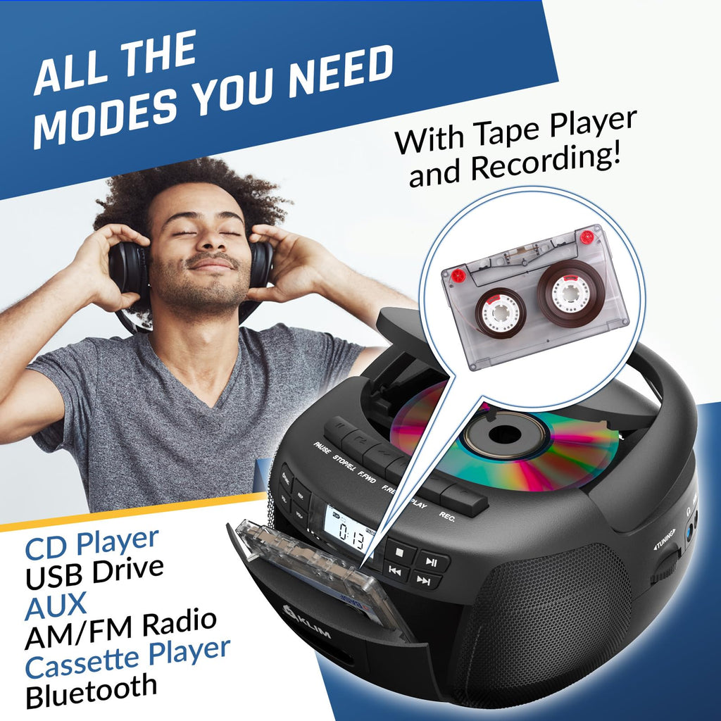 CD Cassette Player with Bluetooth Boombox I68704