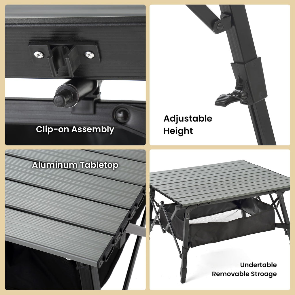 39 in Aluminum Folding Camp Table P848978
