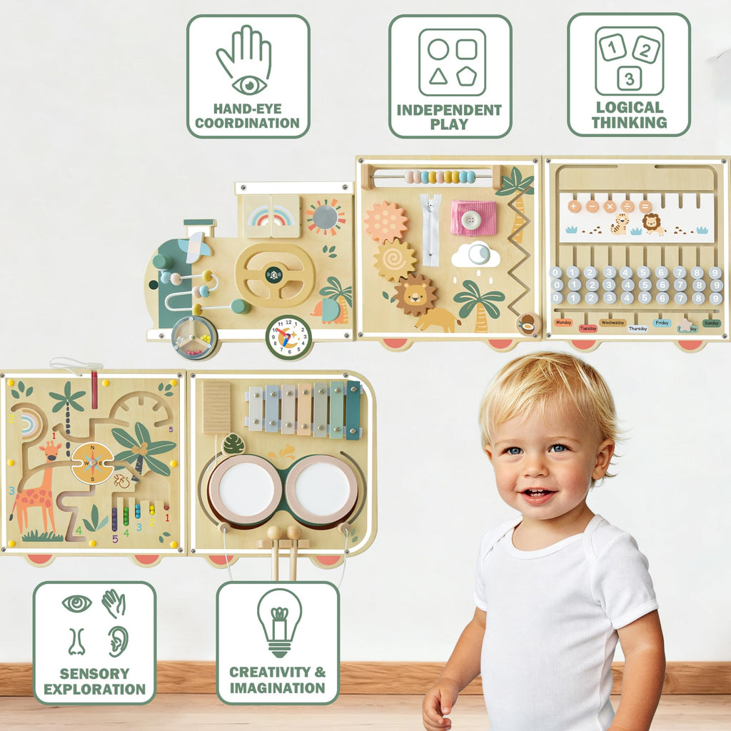 Montessori Wooden Activity Wall Board for Toddlers 18M+ K756218
