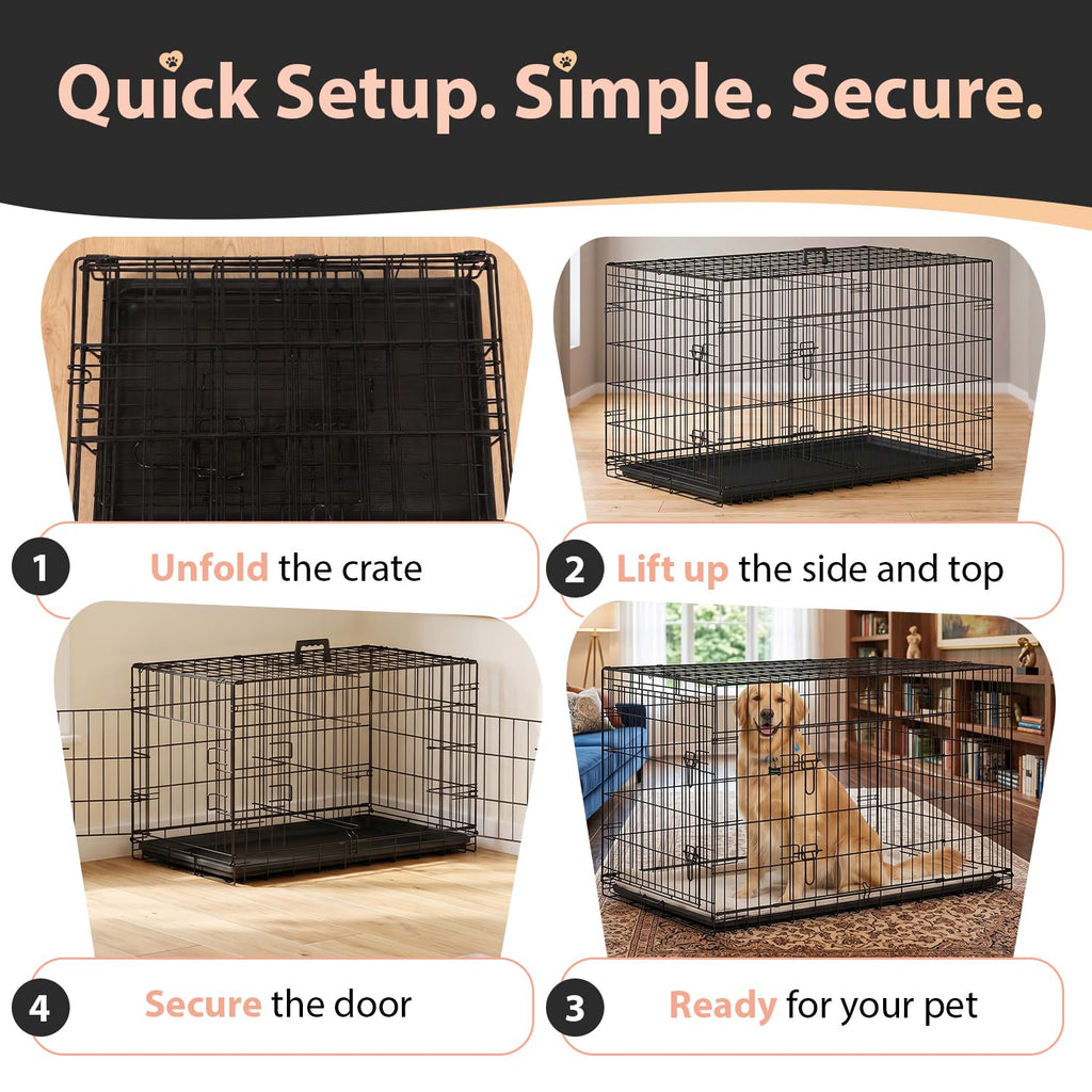 48" Double Door Crate Kennel with Divider I94304