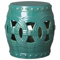Teal Glazed Garden Stool B572710