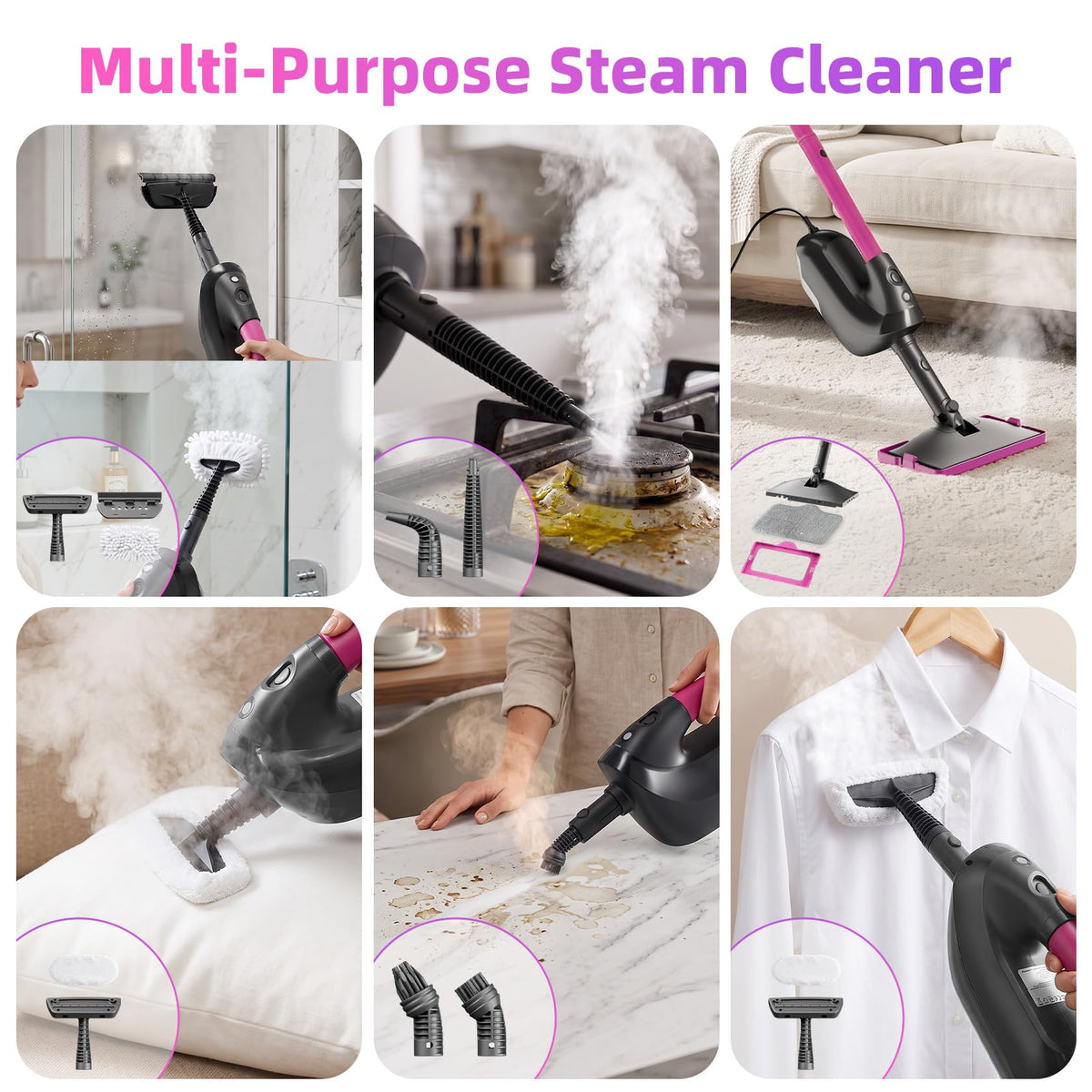 9-in-1 Detachable Handheld Steam Mop G716