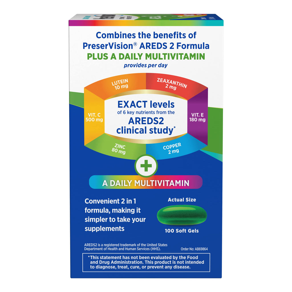 Multivitamin Eye Vitamins 100 Softgels E40327
