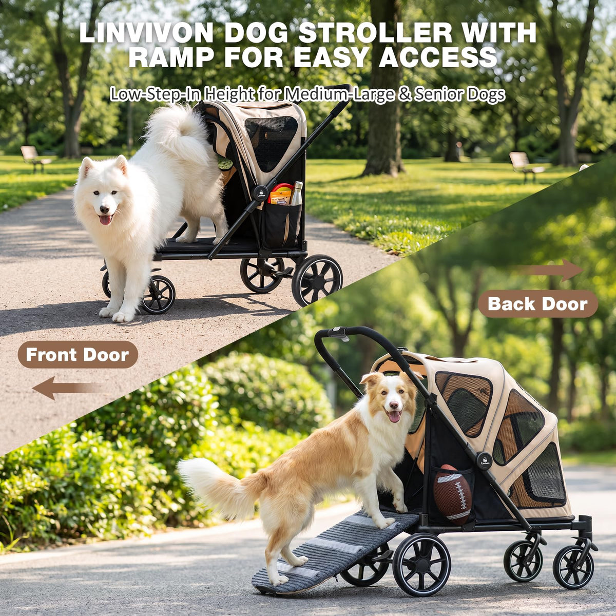 Foldable Dog Stroller with Ramp F4140