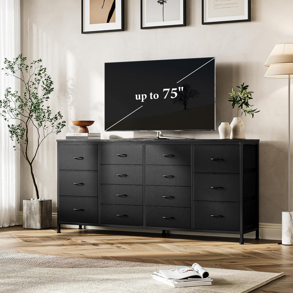 Brown 14 Drawer Fabric Dresser TV Stand R939811