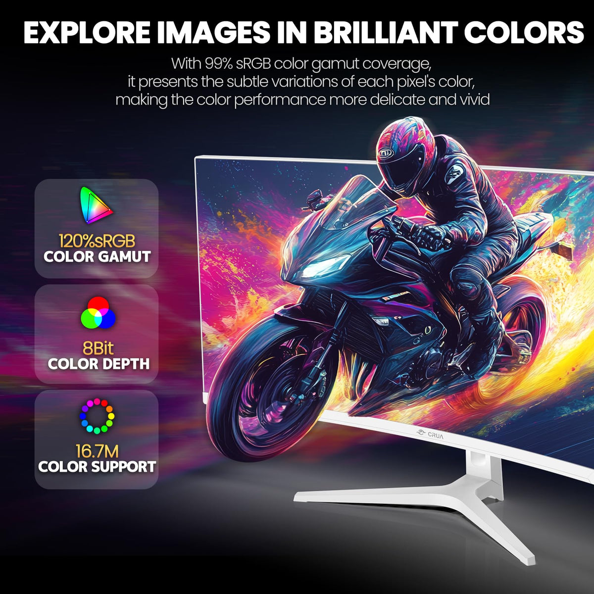 34" White Curved Gaming Monitor O8505