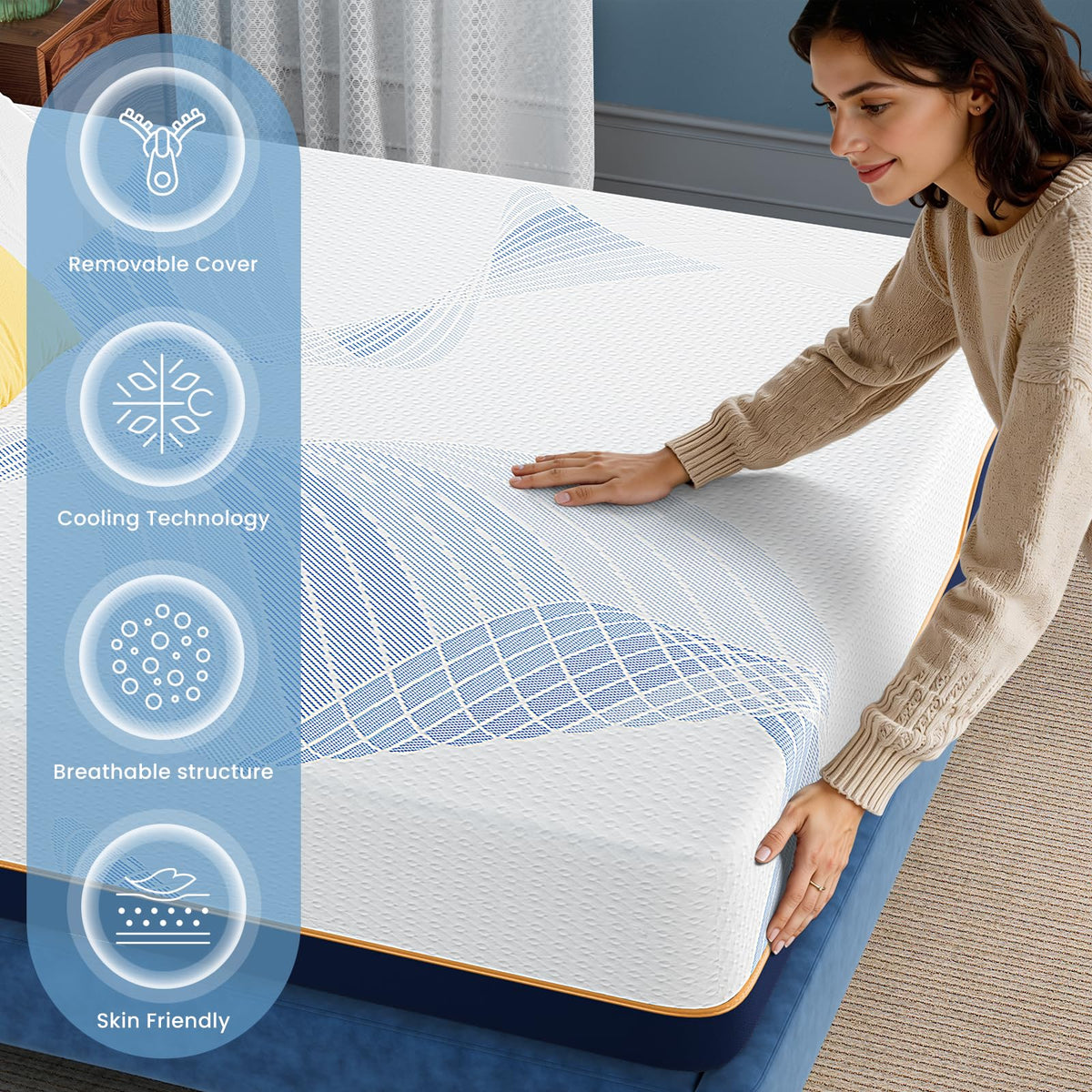 Twin Size 6 Inch Cooling Gel Memory Foam Mattress M799134