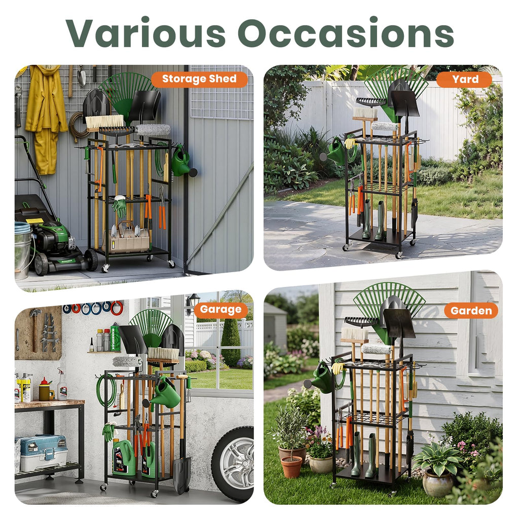 Garden Tool Organizer with Wheels S467
