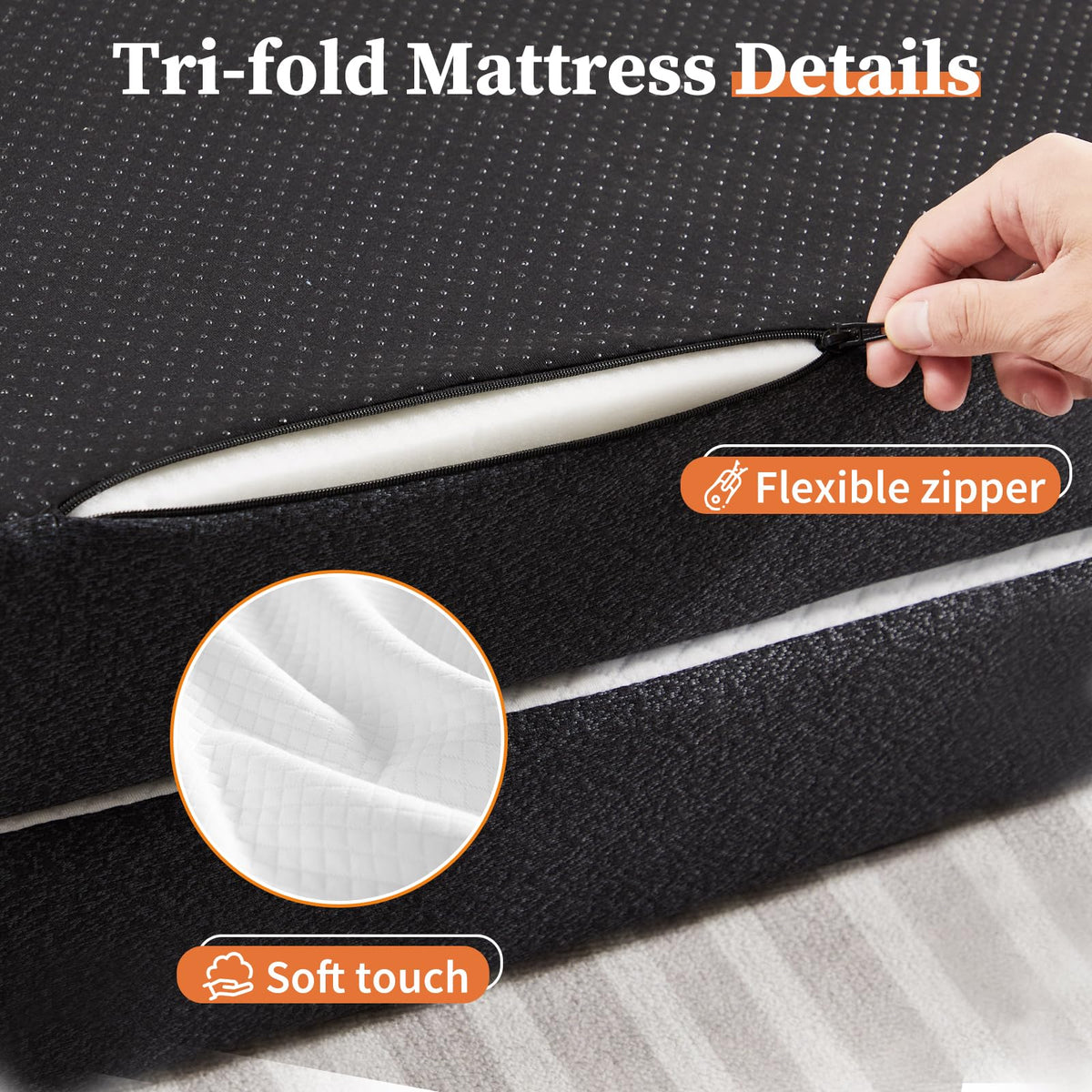 3 Inch Memory Foam Tri-fold Mattress T552