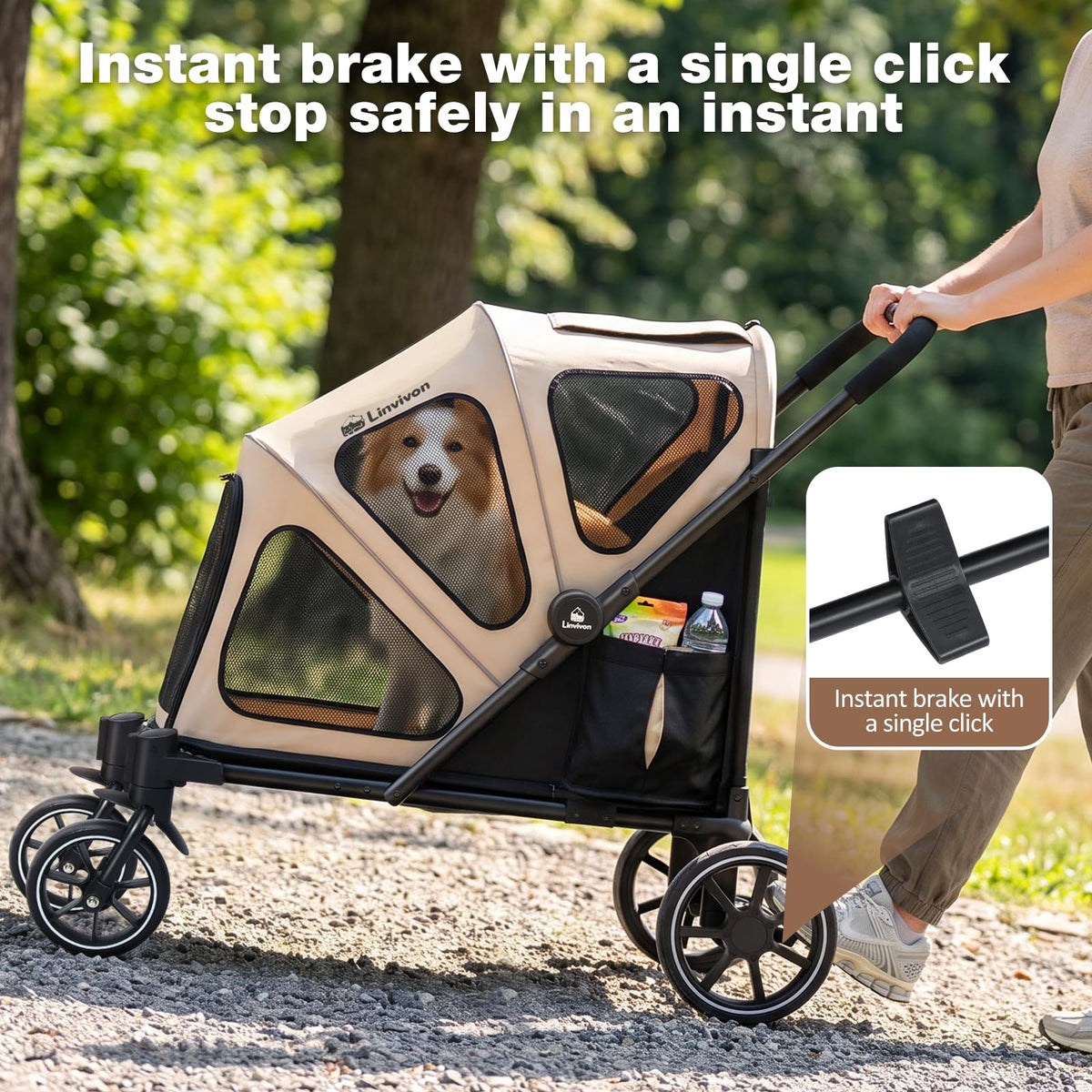 Foldable Dog Stroller with Ramp F4140