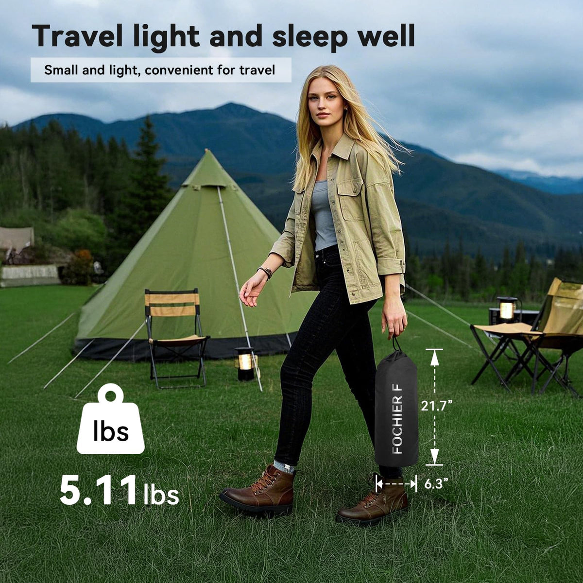 Ultralight Portable Folding Camping Cot with 2 Side Pocket R699