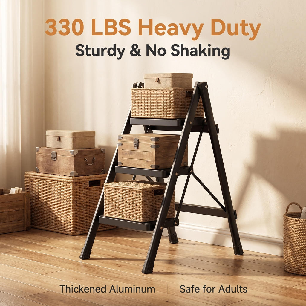 3-Step Aluminum Folding Ladder F183