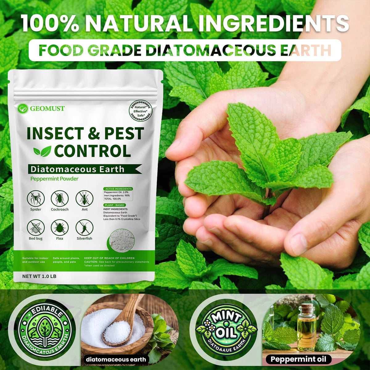 Diatomaceous Earth Food Grade Insect Killer 1 lb Z574