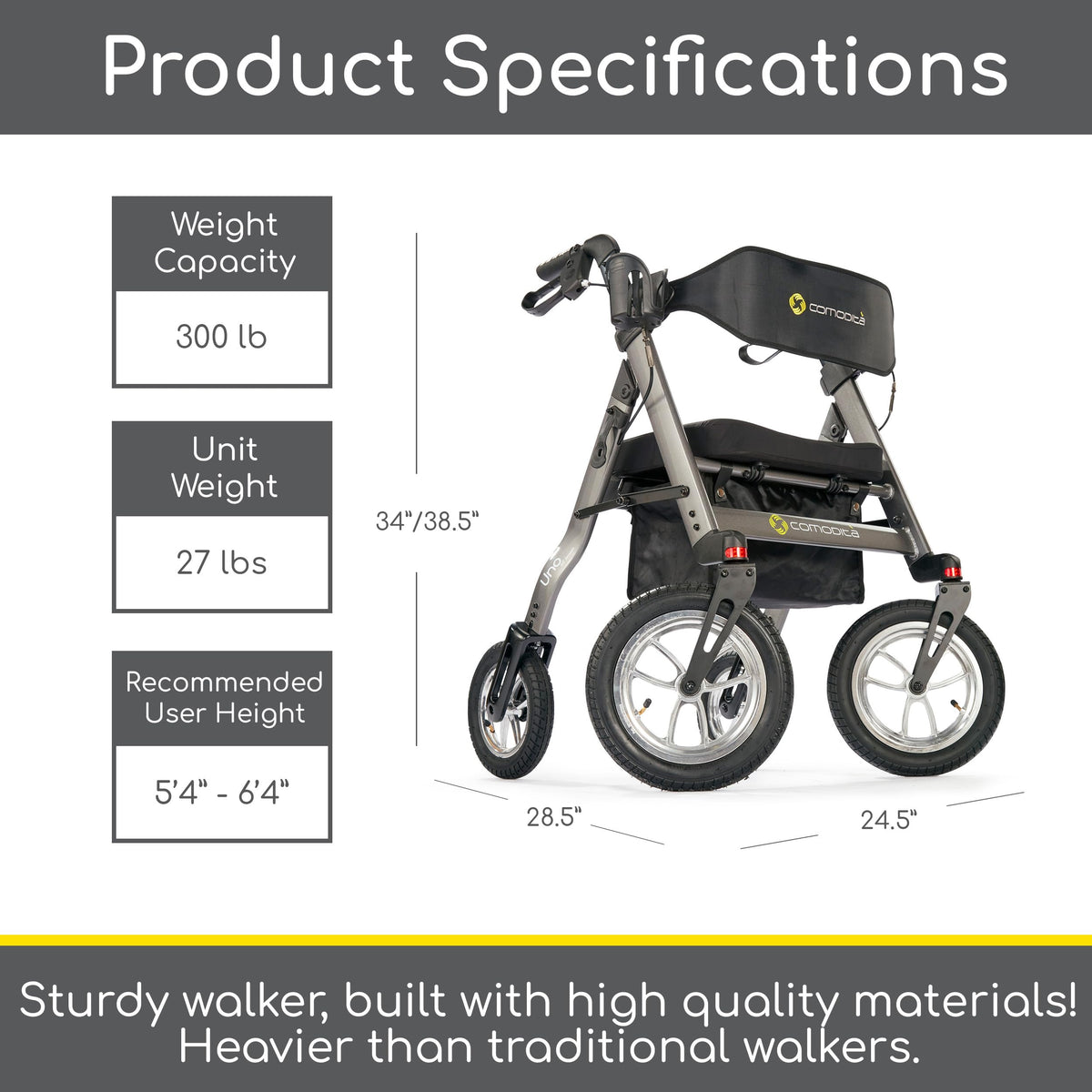 All Terrain Rolling Walker with Pneumatic Tires R72885