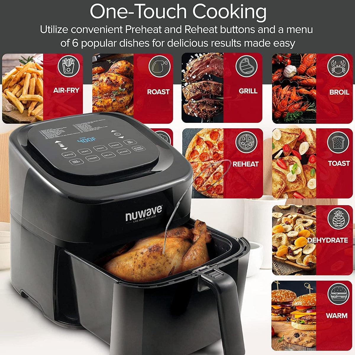 6-Quart Digital Air Fryer with Probe G830609