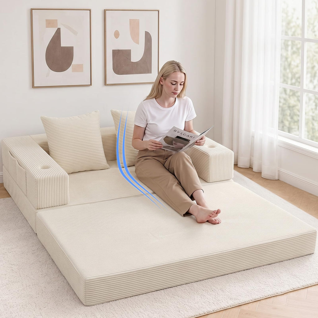 Beige Futon Sofa Bed X744