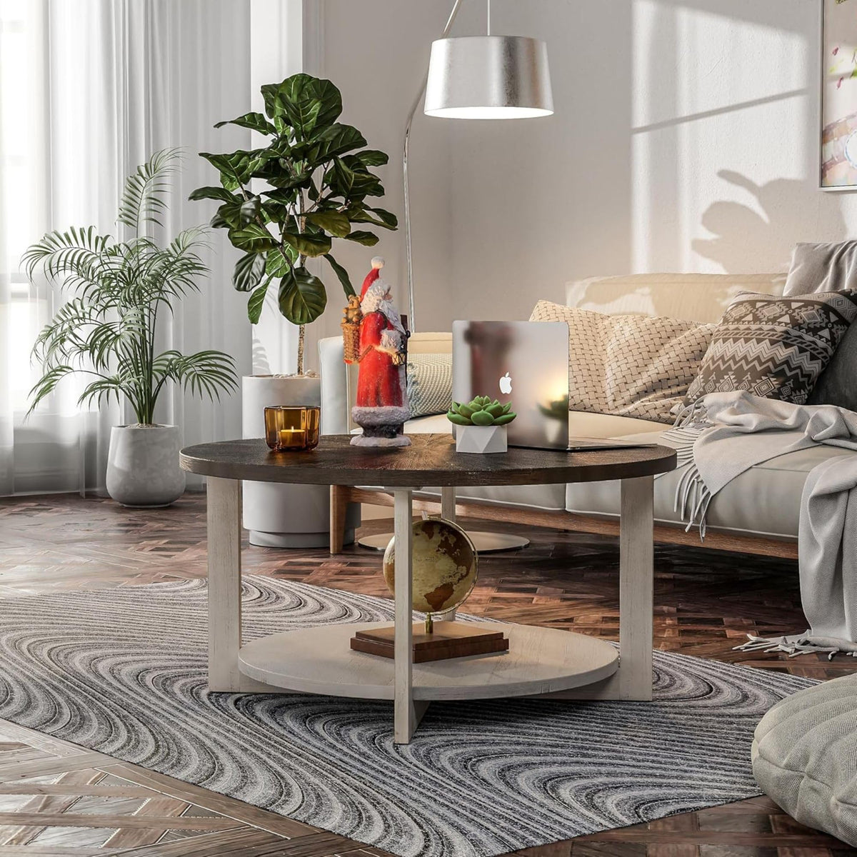 Round Farmhouse Coffee Table P1145