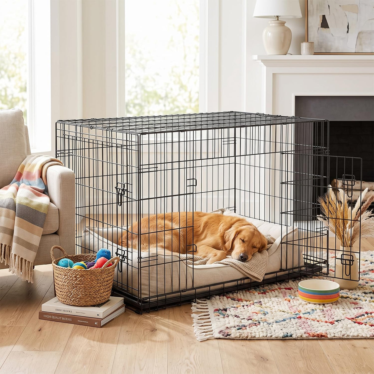 48" Double Door Crate Kennel with Divider I94304