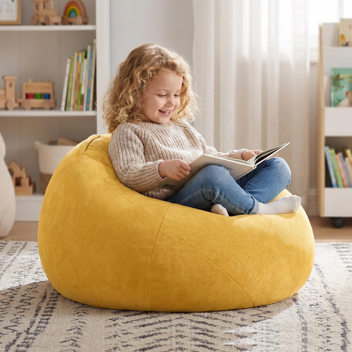 Kids Bean Bag Chair with Armrests L5375
