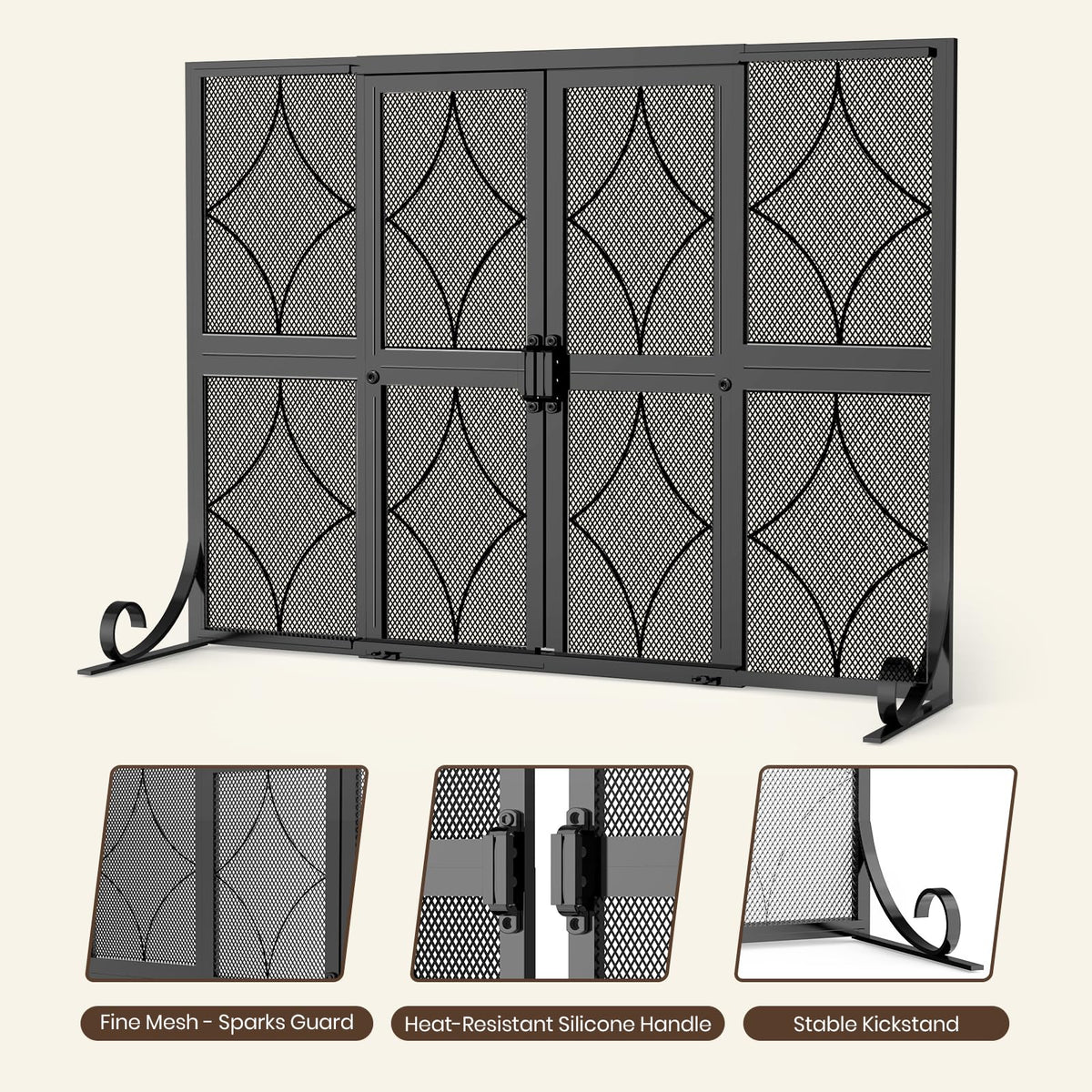 Fireplace Screen with Sliding Doors J6306