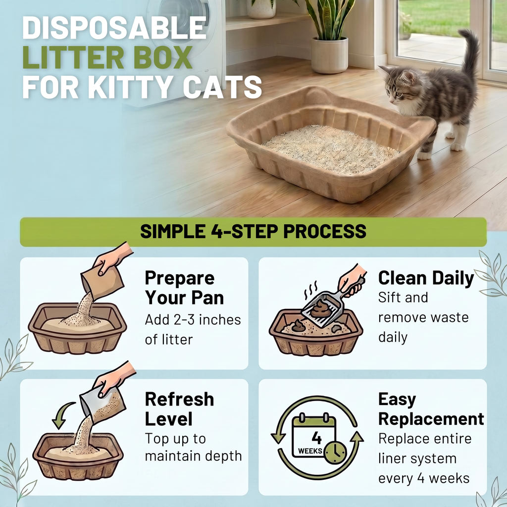 6 Pack Jumbo Disposable Kitten Litter Box N568