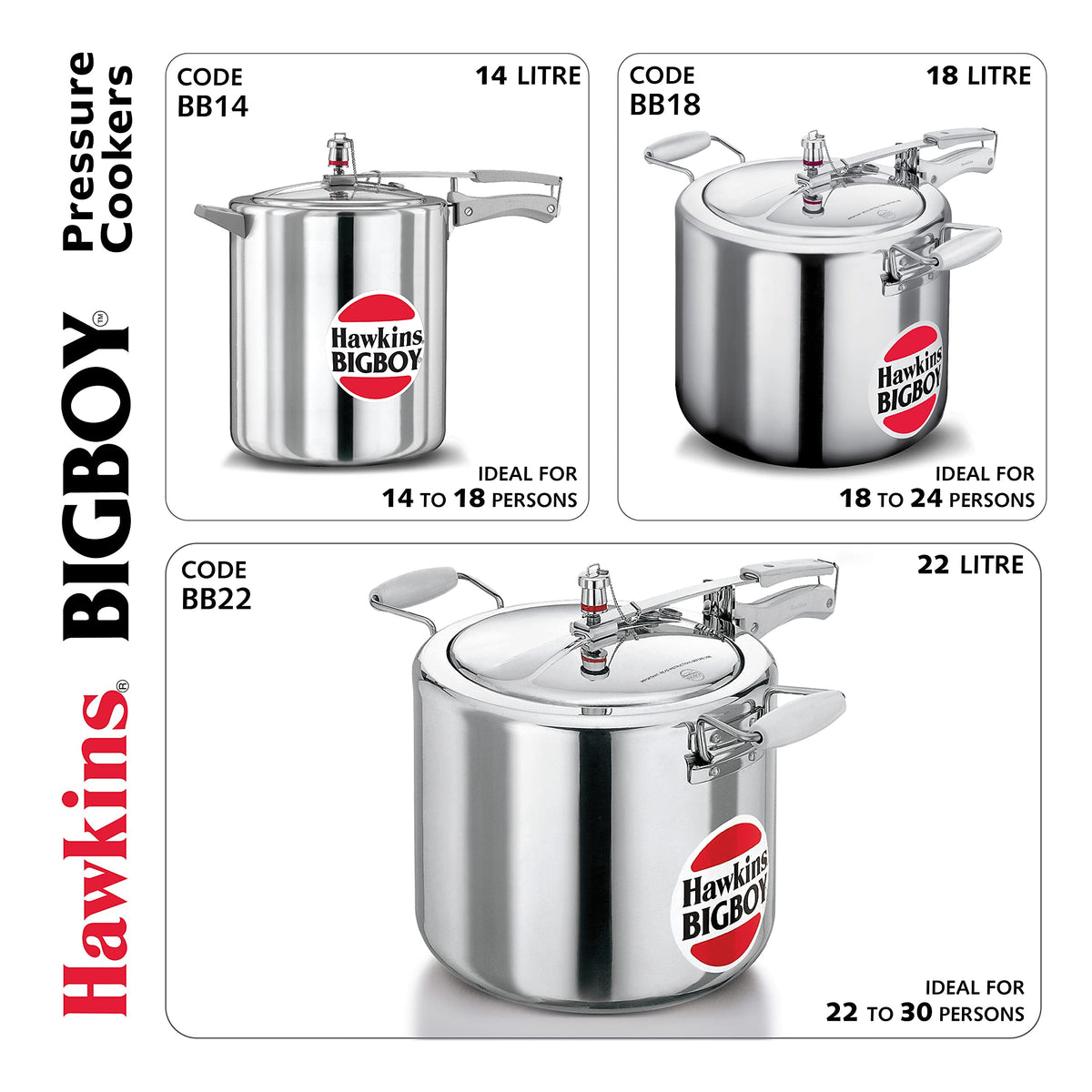 Aluminum Pressure Cooker 22 Litres V236