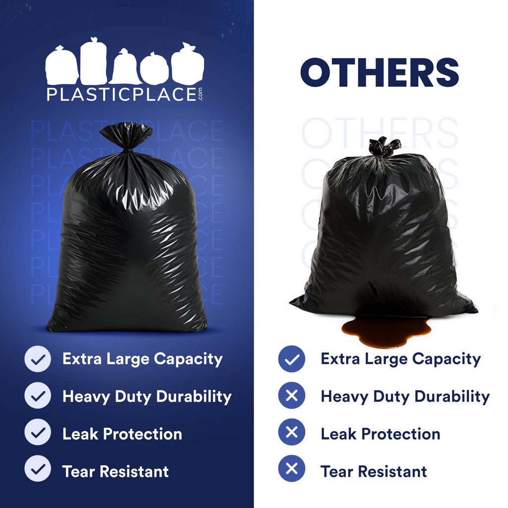 95-96 Gallon Heavy Duty Black Trash Bags X2813