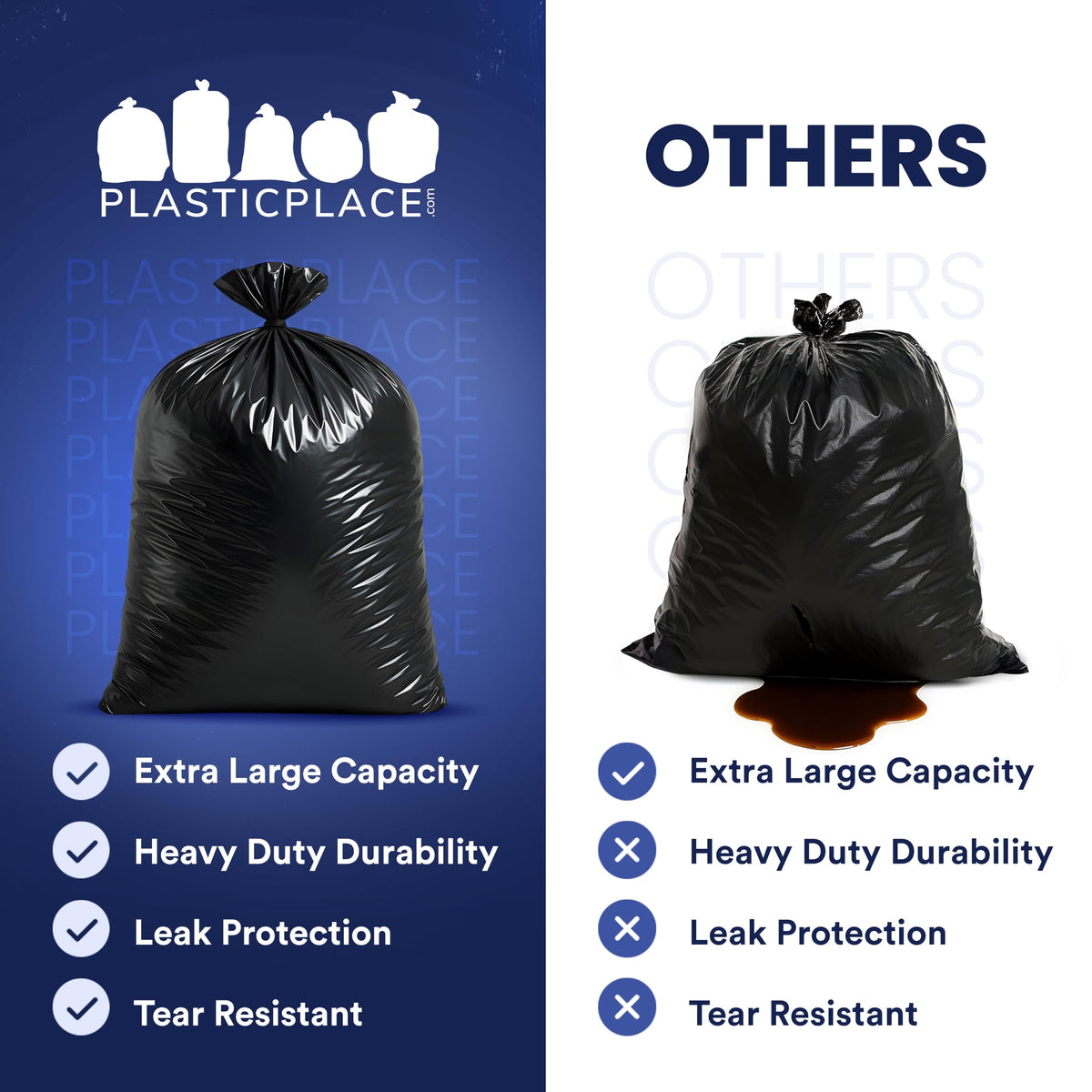 95-96 Gallon Heavy Duty Black Trash Bags X2813
