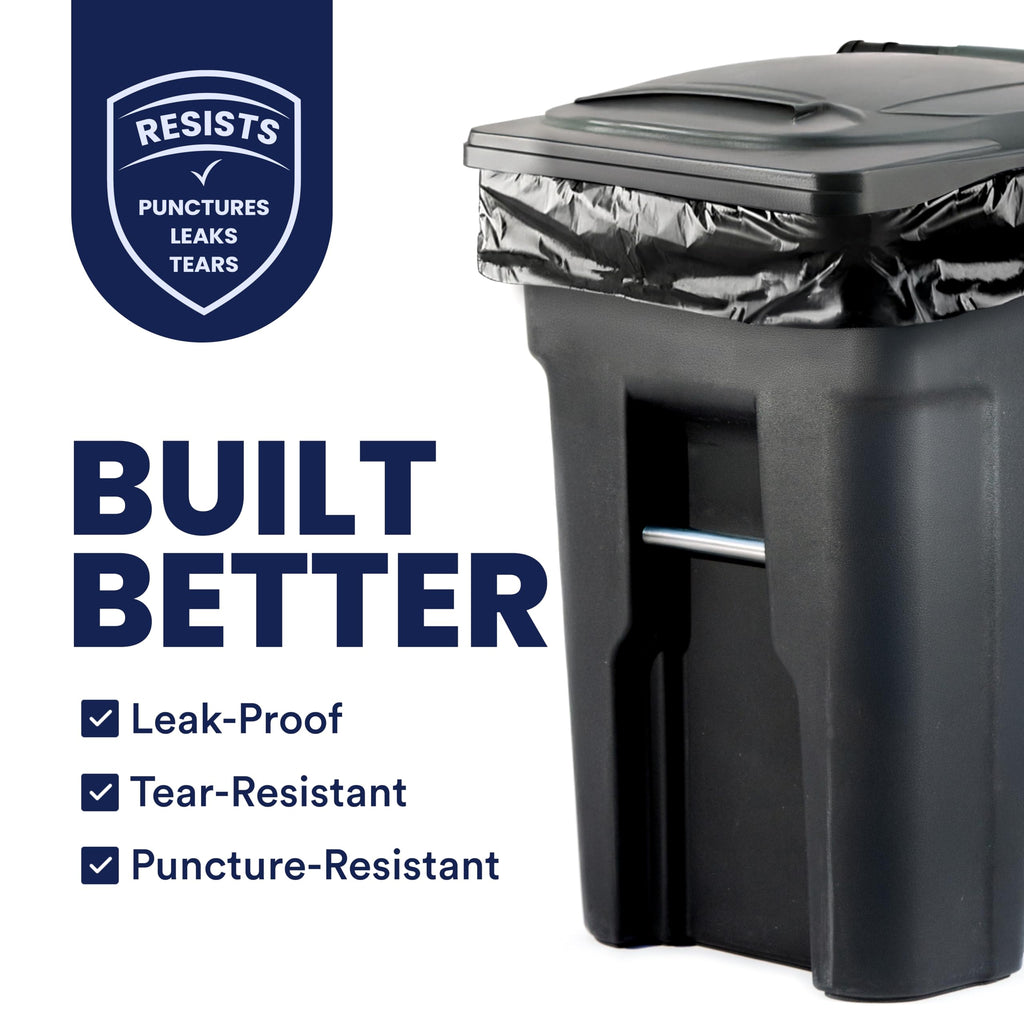 95-96 Gallon Heavy Duty Black Trash Bags X2813