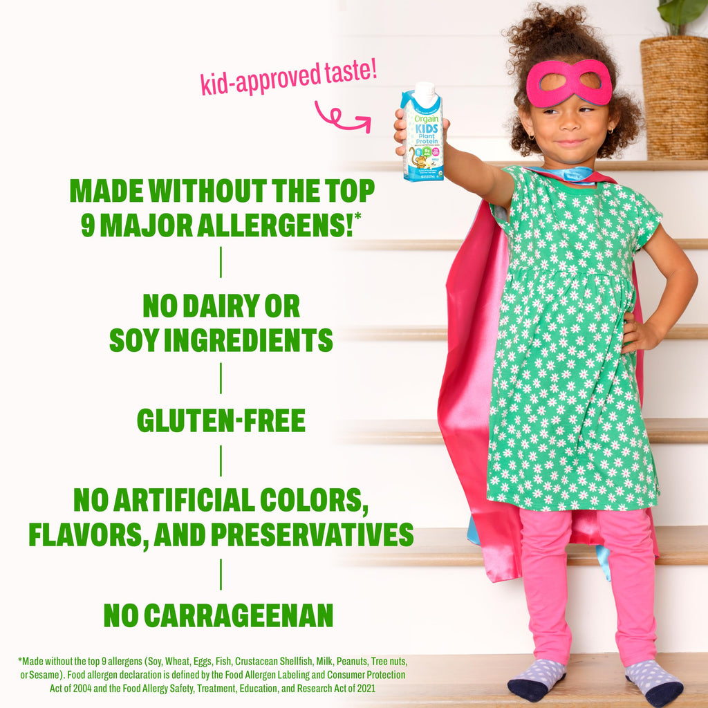 Organic Kids Vegan Protein Shakes Vanilla 8g Plant Protein 8 Fl Oz 12 Pack S265