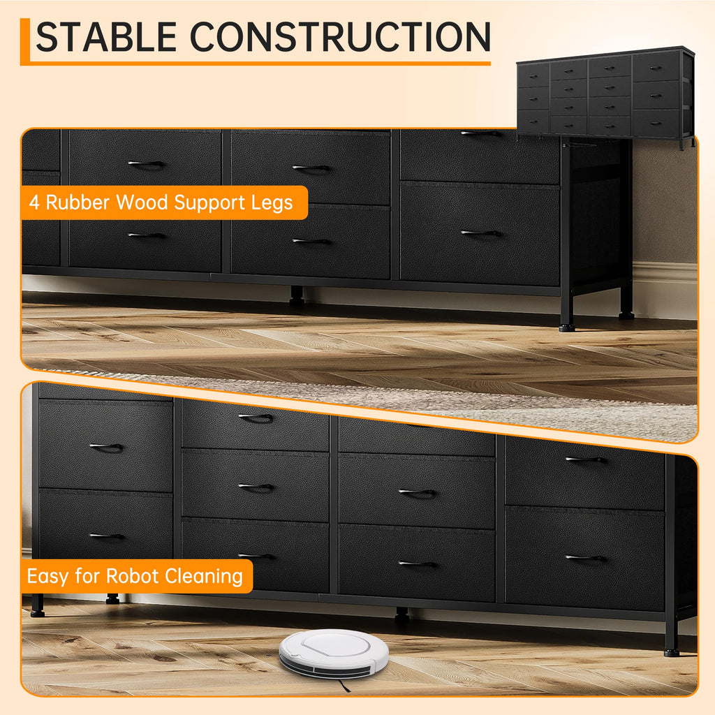 Brown 14 Drawer Fabric Dresser TV Stand R939811