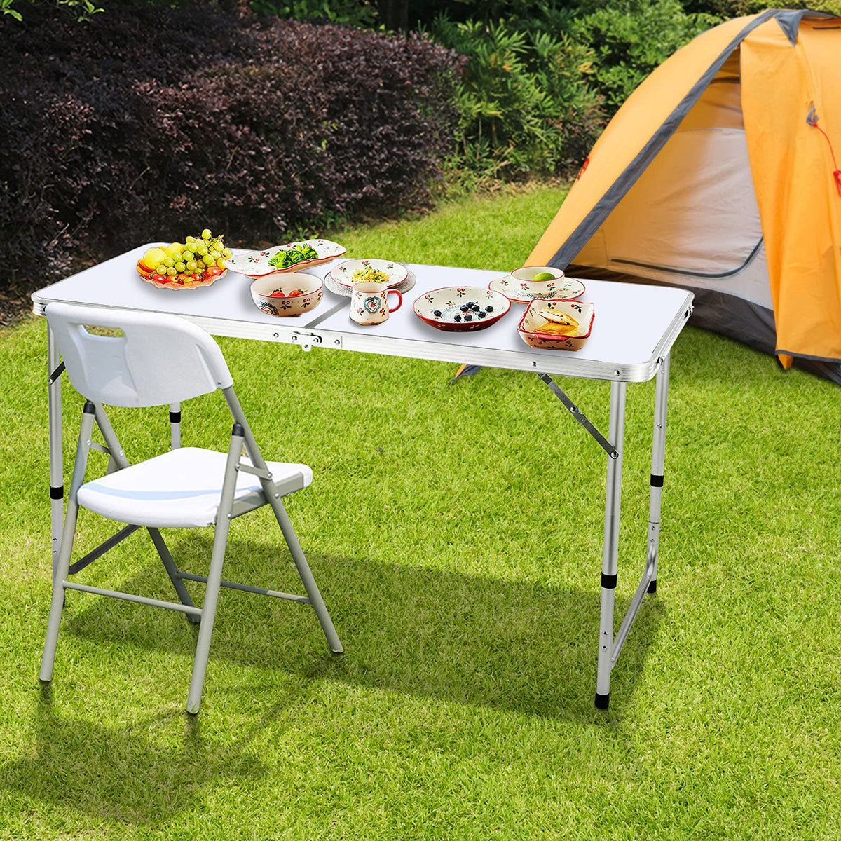 4 FT Aluminum Height Adjustable Folding Camping Table M109838